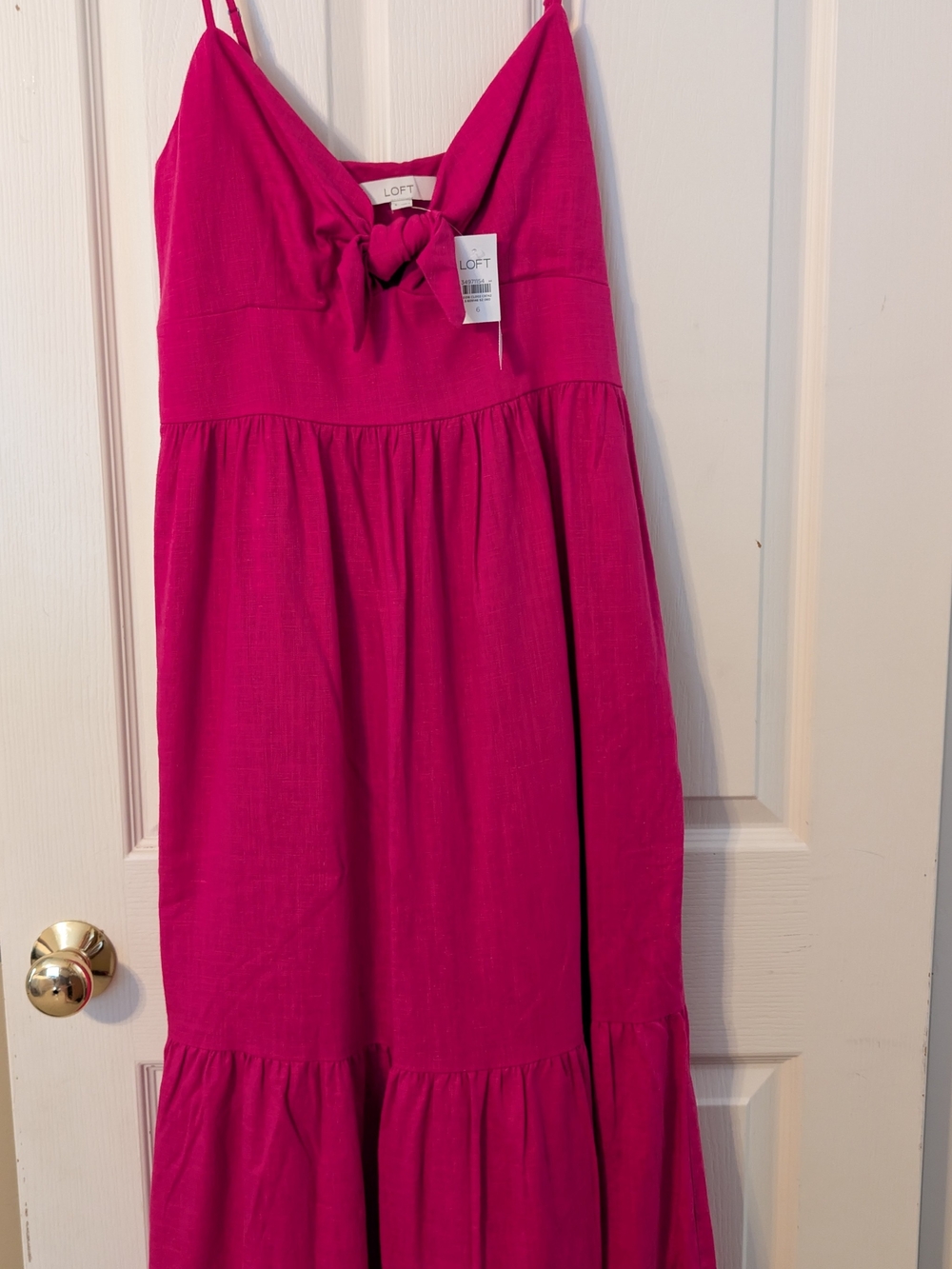 LOFT Girls' Fuchsia Tie-Front Tiered Sundress